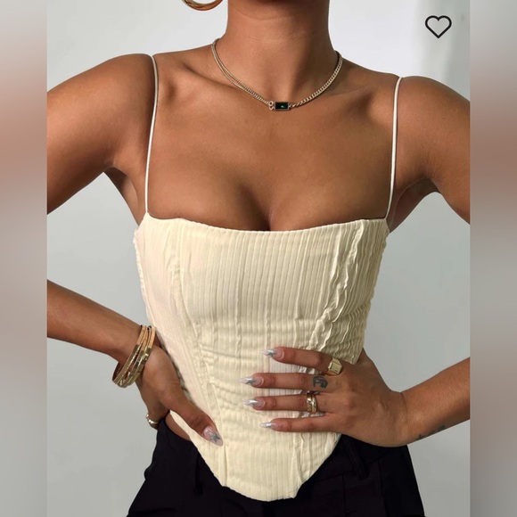 Princess Polly Tops - Princess Polly Daintree Plisse Corset Top